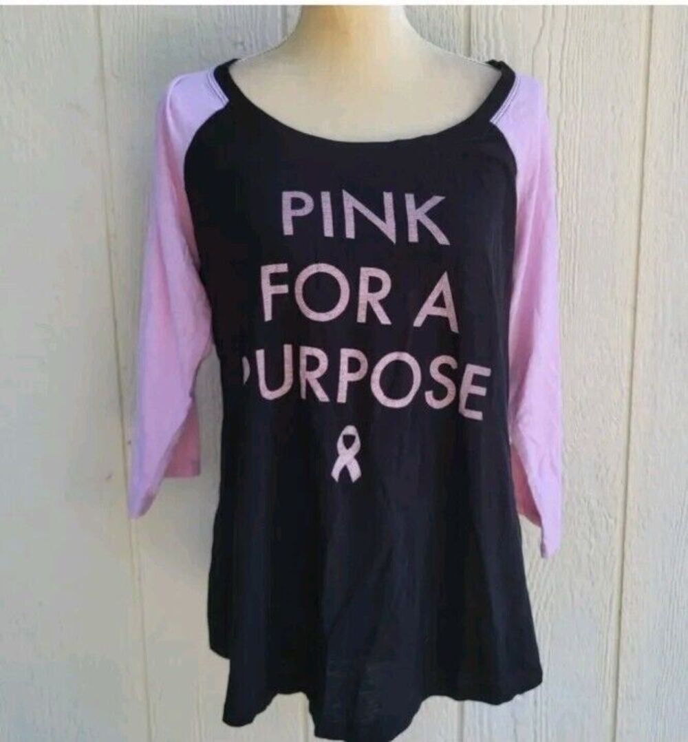 Torrid pink for a purpose breast cancer awareness pink/blk tshirt womens size 0x